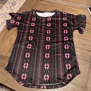 Black and Pink Patterned T-Shirt